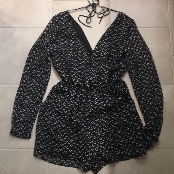 BCBGeneration Pants - BCBGeneration Black Long-sleeve Romper